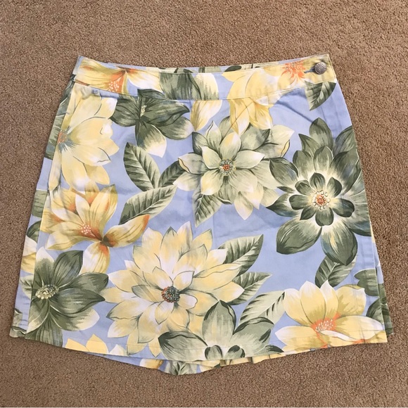 Cambridge Dry Goods Pants - Cambridge Dry Goods Womens Skort Size 8 Floral Print Blue Green Yellow